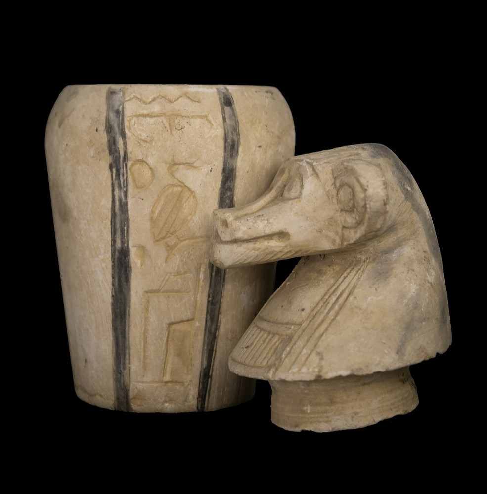 Authentic Ancient Egyptian Stone Canopic Jar – Son of Horus Rare Artifact BC