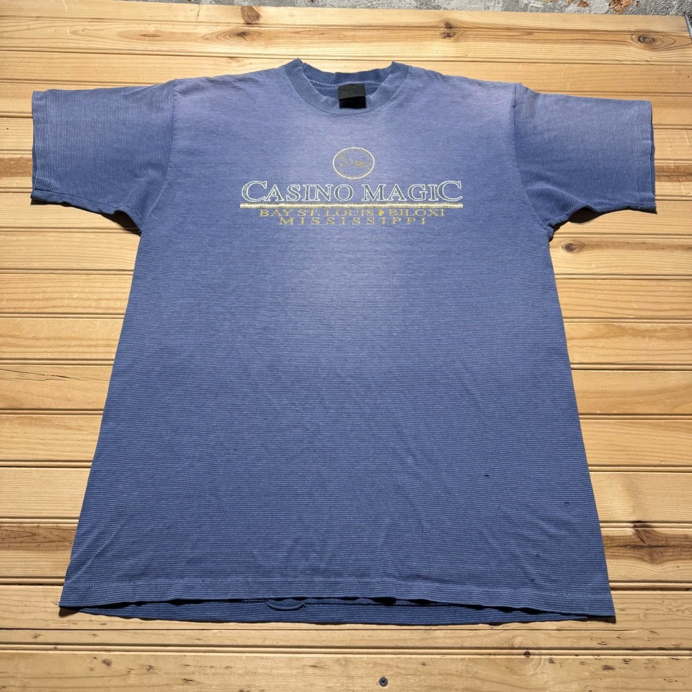 Vintage 90s Faded Casino Magic Bay St Louis Biloxi Mississippi T-Shirt - Large