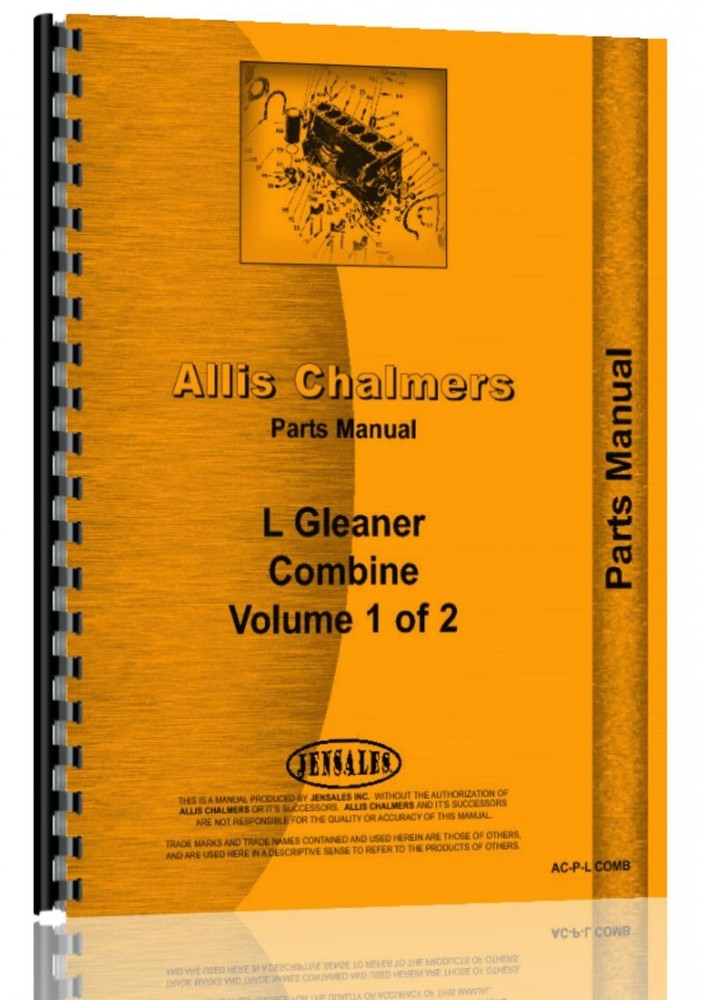 Allis Chalmers L Combine Parts Manual – Replacement & Repair Guide  
