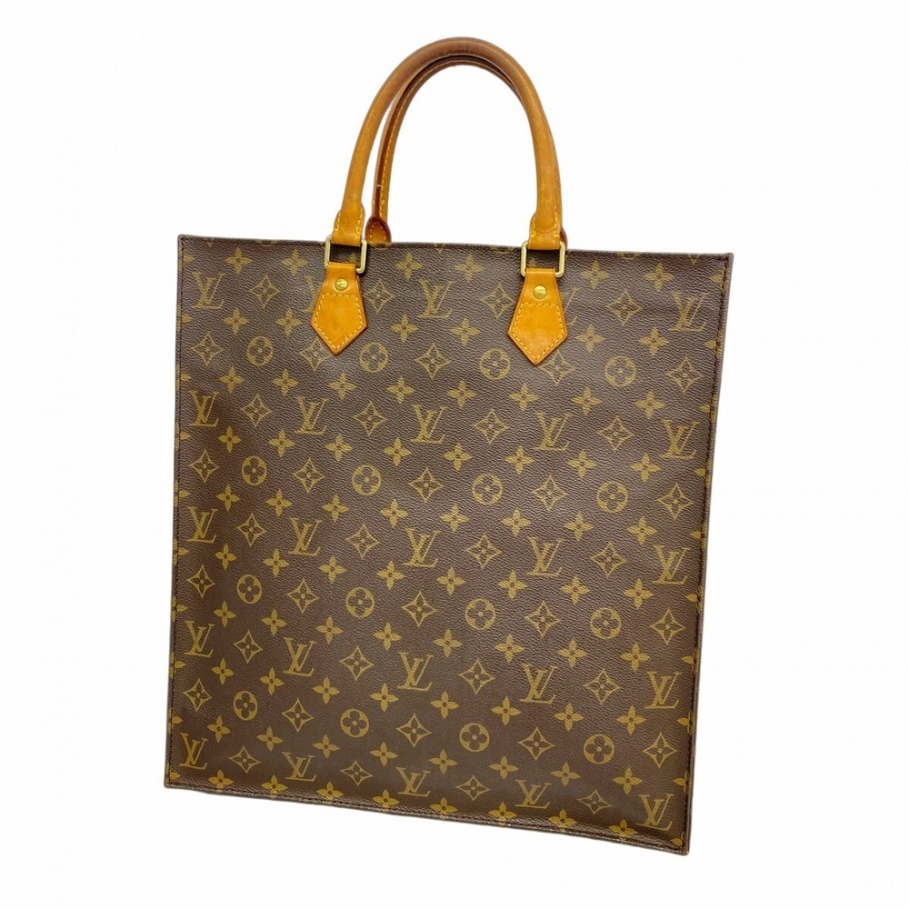 Louis Vuitton Monogram Sac Plat M51140 Brown Tote Bag Preowned