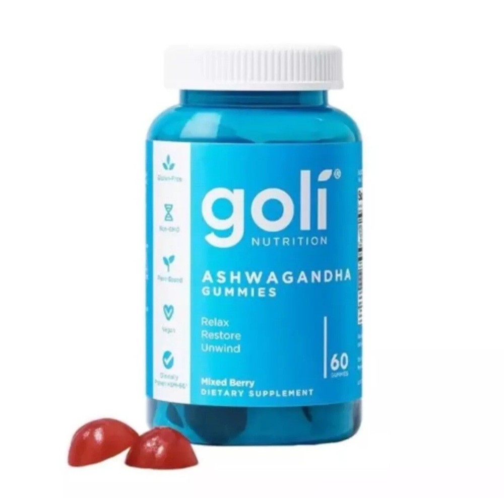 Goli Nutrition Ashwagandha Gummies. Supplement Mixed Berry KSM-66
