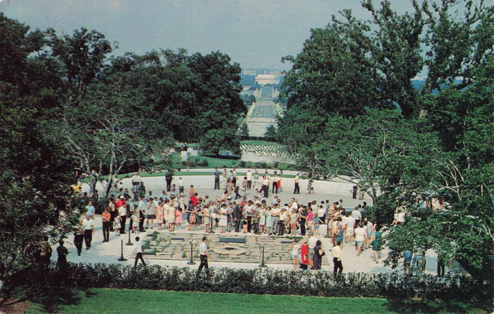Grave of John F Kennedy - Arlington National Cemetery - Virginia VA - Postcard