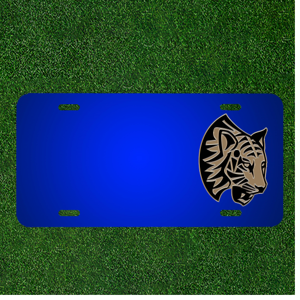 Custom Personalized License Plate With Add Names To Big Cat Head Metallizer