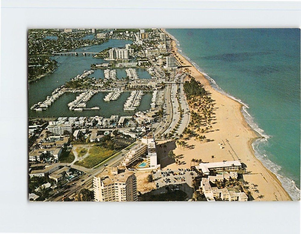 Postcard Aerial View of Fort Lauderdale Beach Florida USA