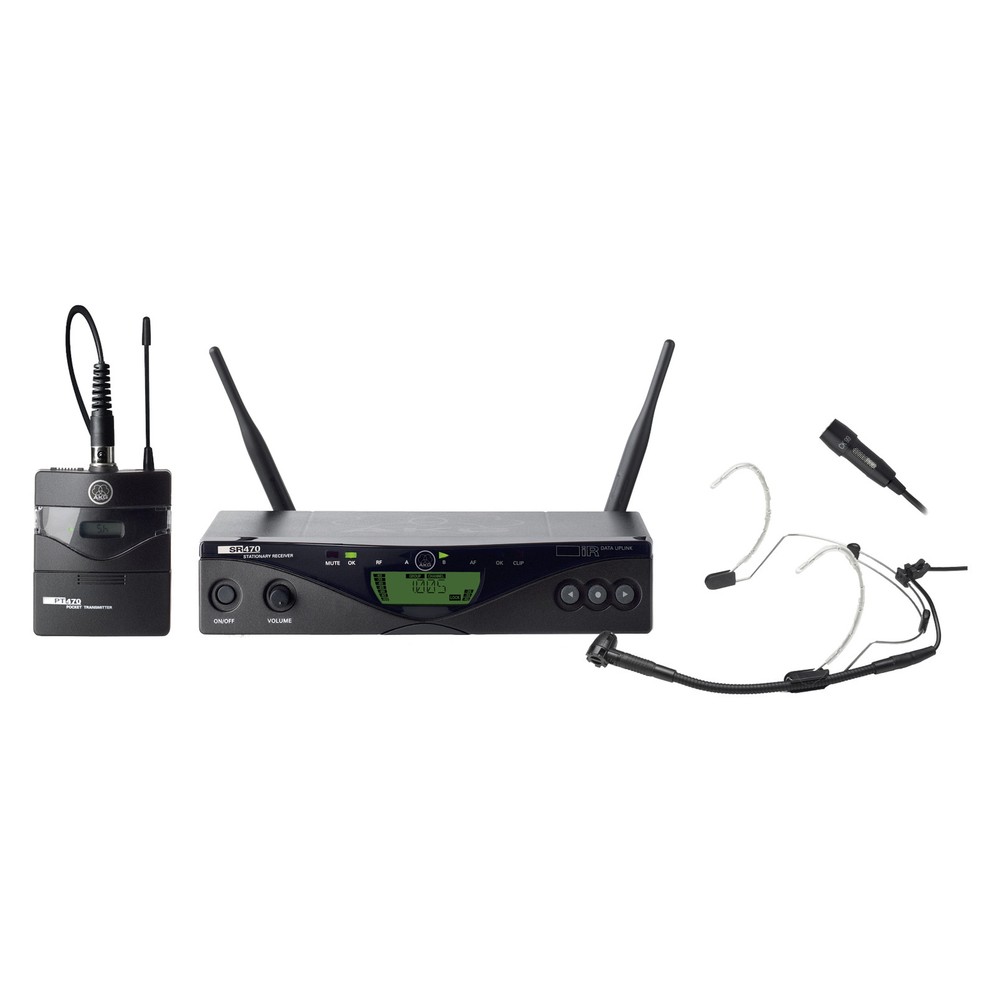 AKG WMS470 Presenter Set Band 7 Wireless Microphone C555L Headset +CK99L Lav Mic