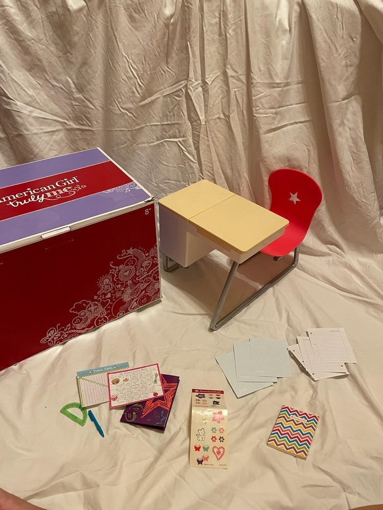 American Girl Doll Flip-Top Desk For School With Accessories Truly Me- 18” Doll