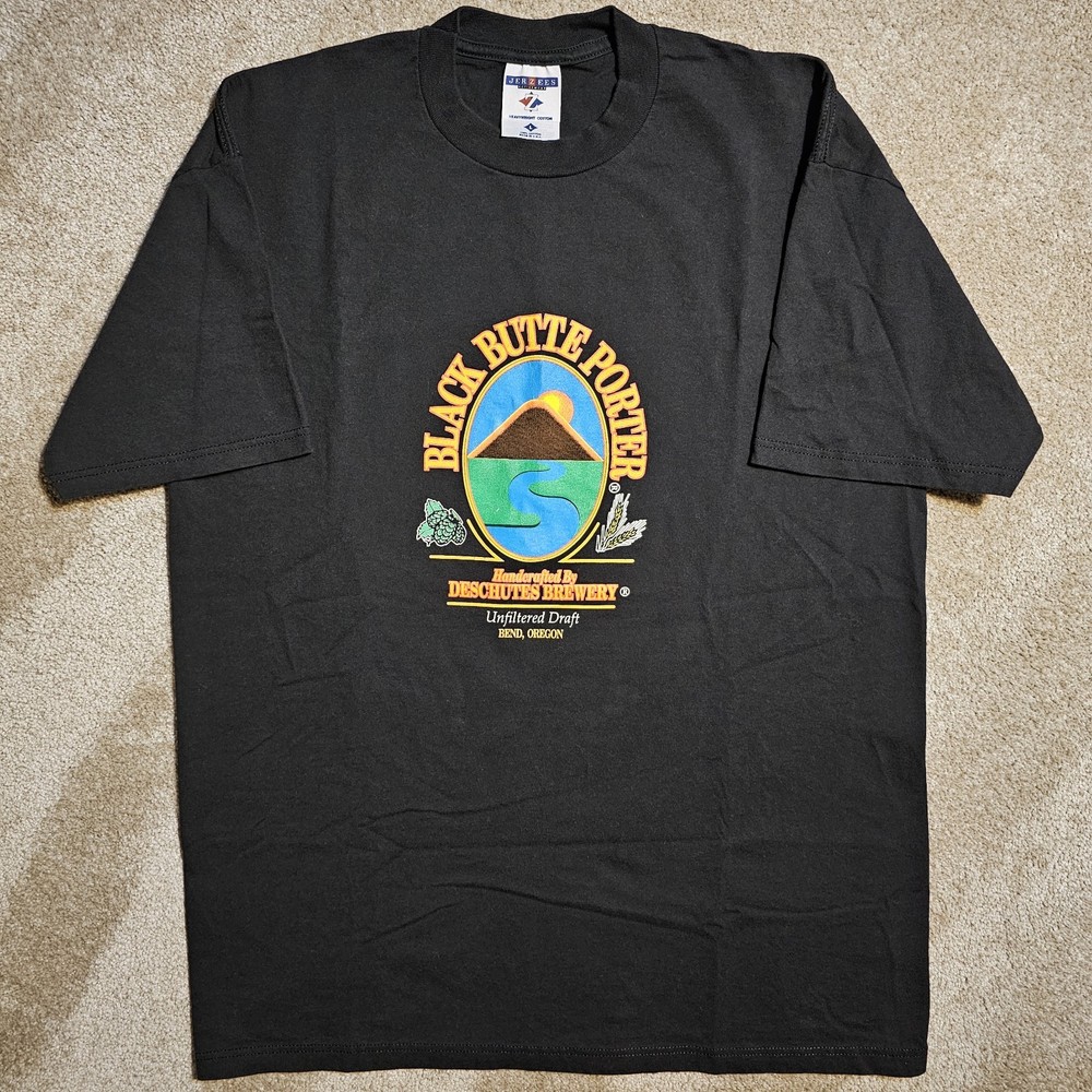 Vtg 90s Black Butte Porter Large Beer T-Shirt Grunge Skate Indie Oregon Grunge