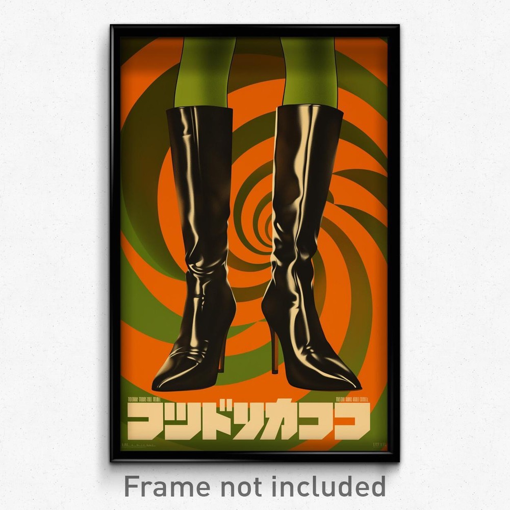 German Movie Art Print - Girl in Green Legwear Feeling Negative