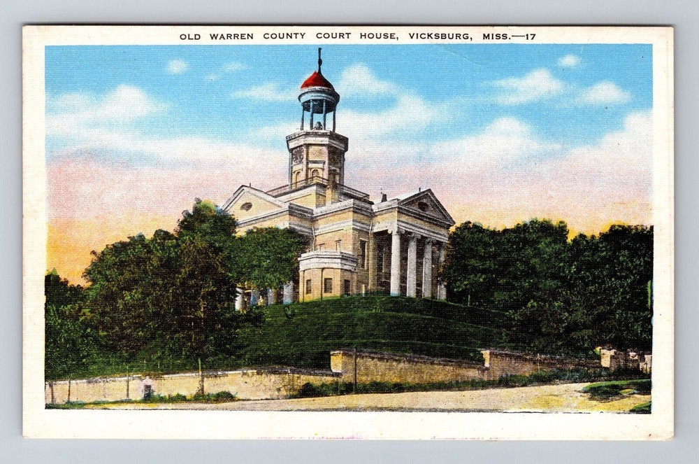 Vicksburg MS-Mississippi, Old Warren County Court House, Vintage Postcard