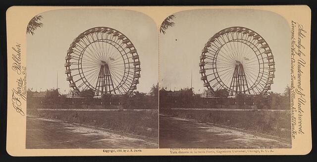 Distant view of the Great Ferris Wheel, World's Fair, Chicago, U.S.A.
