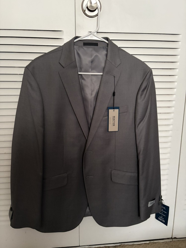 Kenneth Cole Reaction Jacket Mens 40S Light Grey Techni-Cole Modern Fit — NEW