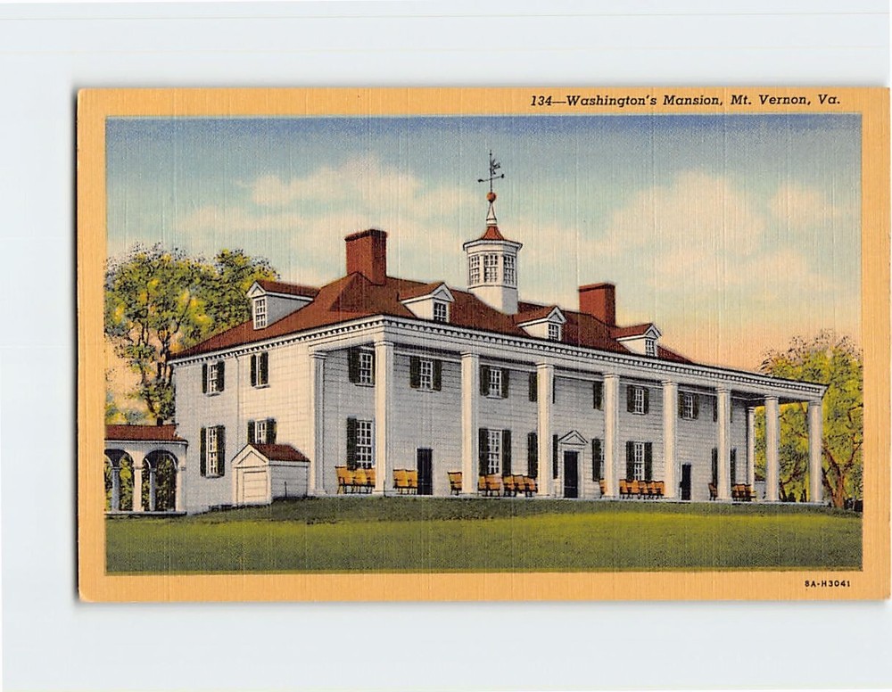 Postcard Washington's Mansion Mt. Vernon Virginia USA