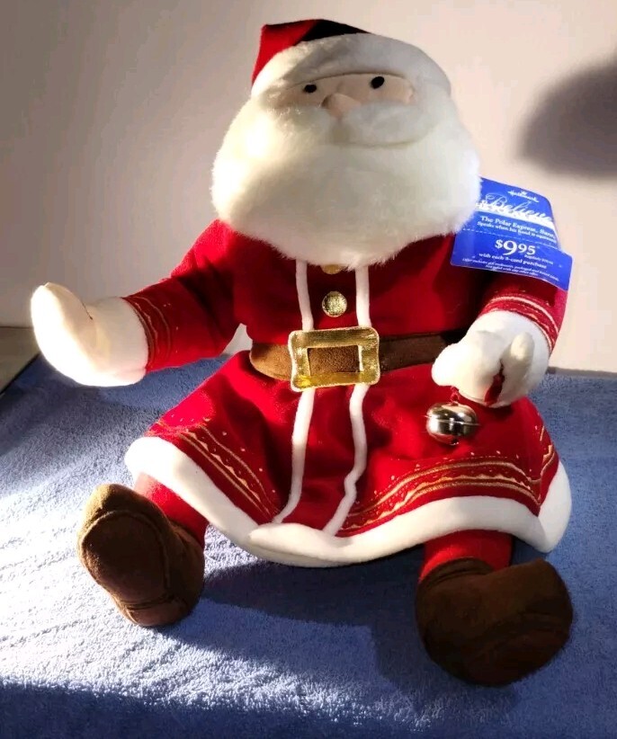 Vintage Hallmark Polar Express Talking Santa Plush with Jingle Bell and Tag  