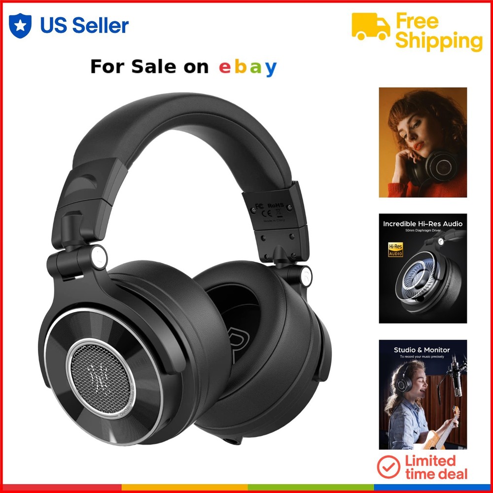 Monitor Headphones Professional Wired Over Ear Studio Audio 6.35mm Jack