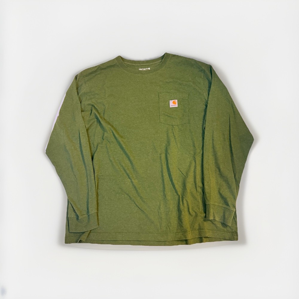 Carhartt Men’s 2XL Relaxed Fit Green Built For Elements Graphic Long Sleeve