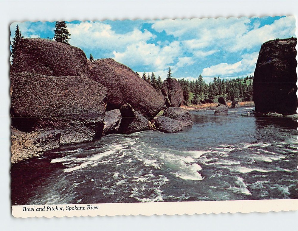 Postcard Bowl and Pitcher Spokane River Washington USA