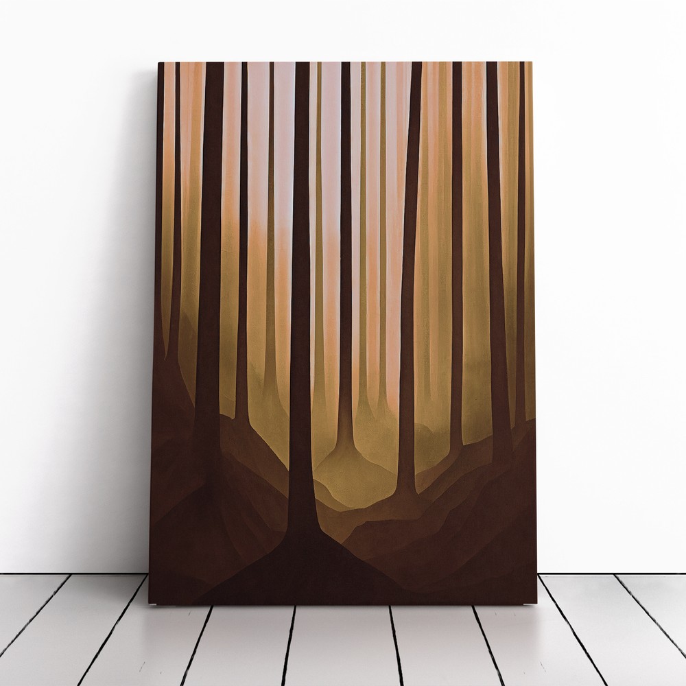 Abstract Autumnal Forest No.1 Canvas Wall Art Print Framed Picture Home Decor-image