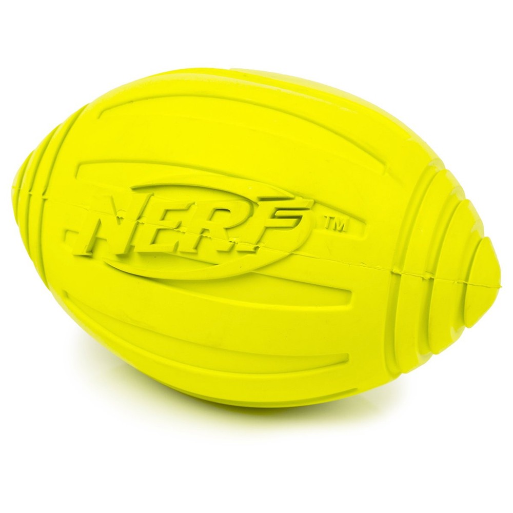 Ridged Football Dog Toy with Interactive Squeaker, Lightweight, Durable and W...