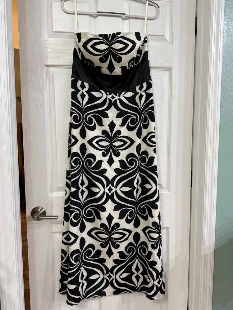 White House Black Market Dress Size 14, Black Floral Print Maxi Dress