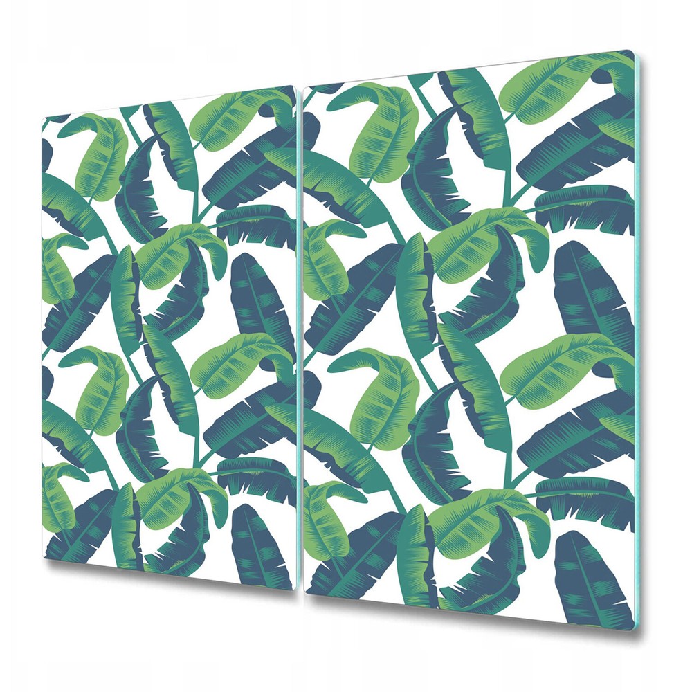 Glass Meat Board Induction Ceramic Hob Cover Banana Leaf Tropical Floral 2x30x52