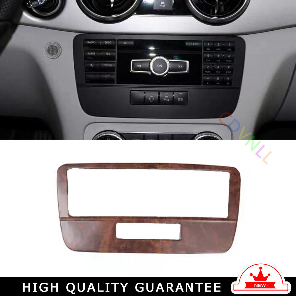 Car Console CD Switch Control Panel Trim For Mercedes Benz GLK 13~15 Brown Wood