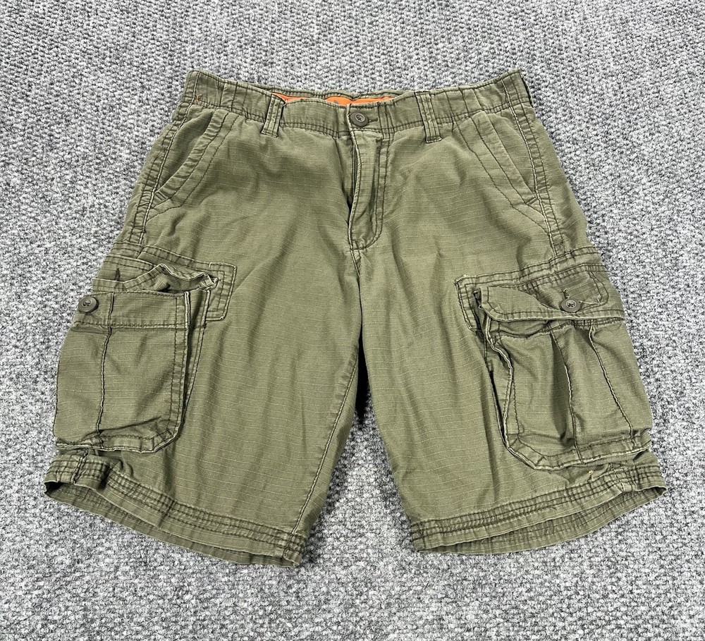Urban Pipeline Cargo Shorts Mens 32 Olive Green Max Flex Ripstop Stretch Work