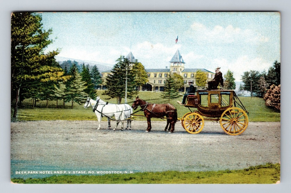 North Woodstock NH-New Hampshire Deer Park Hotel P V Stage Vintage Postcard