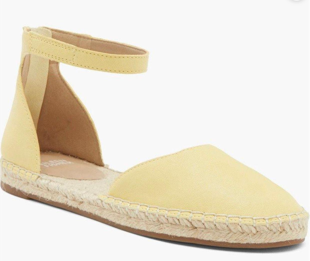 Eileen Fisher Woman's Lala Espadrille Flat Sandals Leather Yellow, Size: 8 M