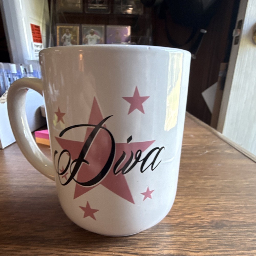 Royal Norfolk Diva Coffee Mug 16 fl oz Stoneware Pink Microwave Dishwasher Safe