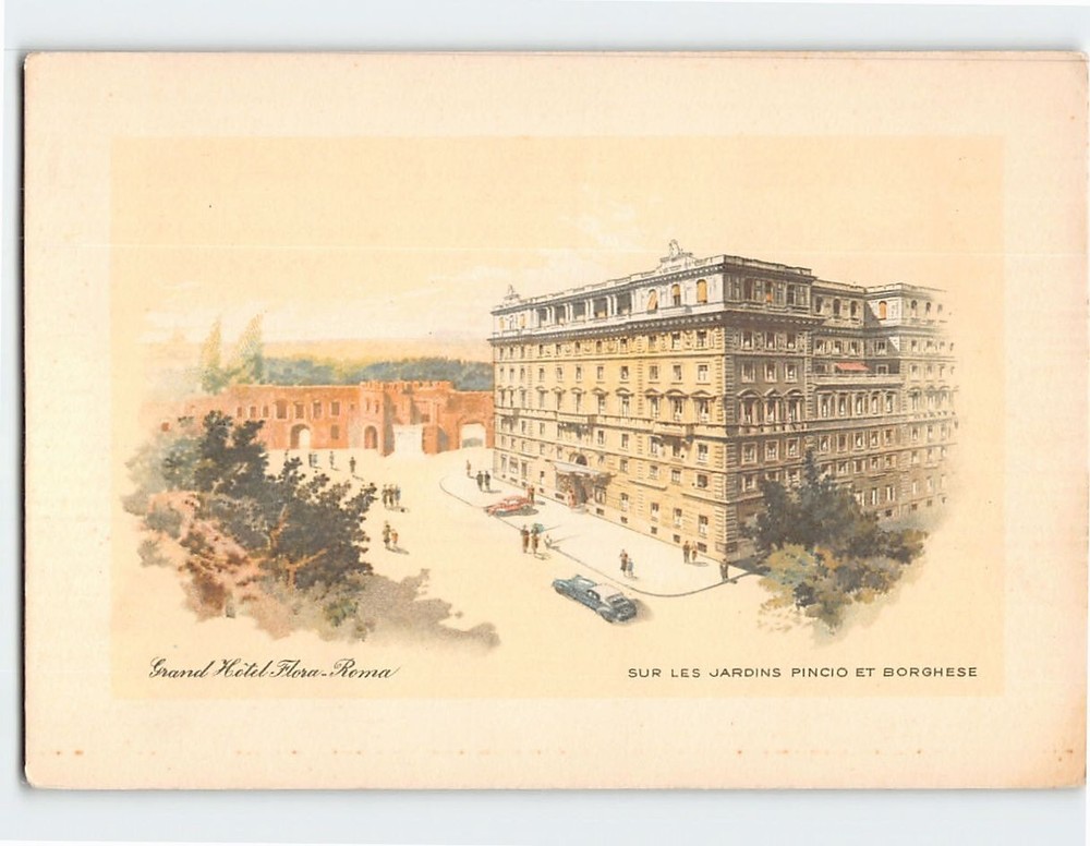 Postcard Grand Hotel Flora Roma Italy
