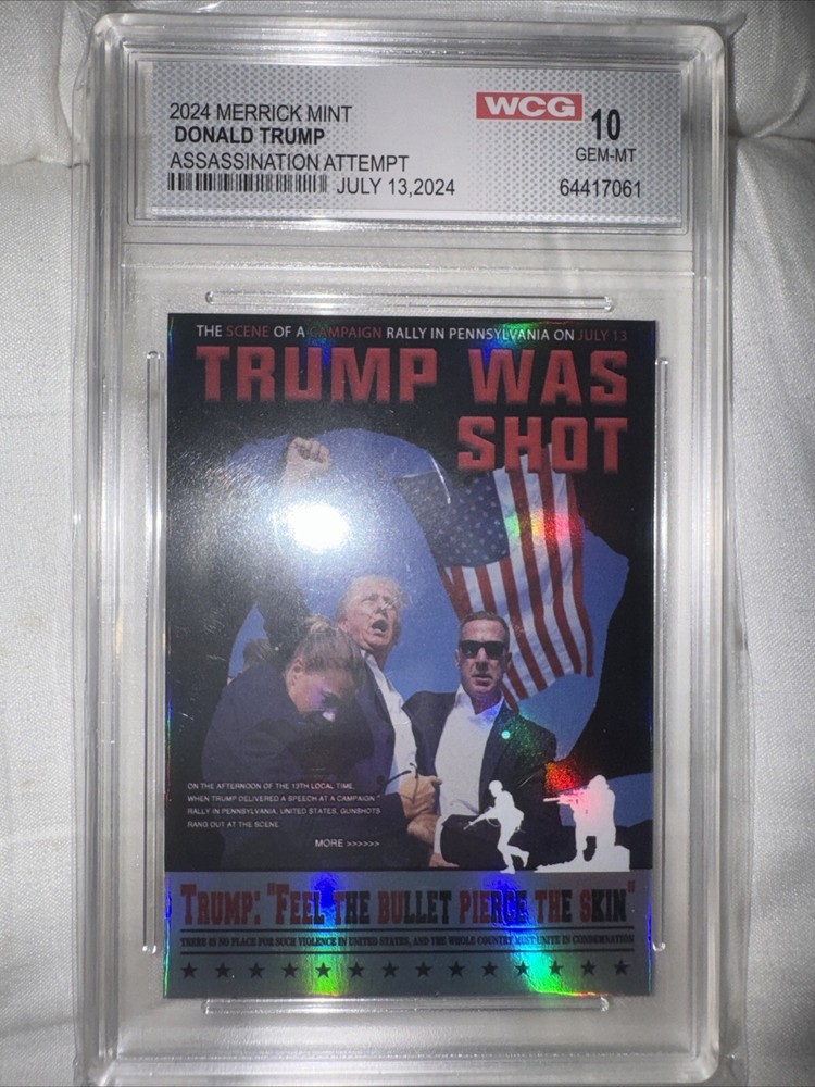 Donald Trump 2024 Assassination Attempt Trading Card - Graded GEM-MINT 10