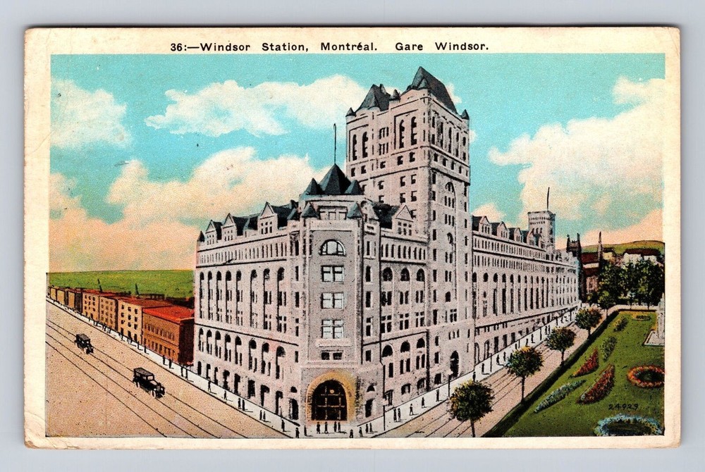 Montreal Quebec-Canada, Windsor Station, Antique Vintage Souvenir Postcard
