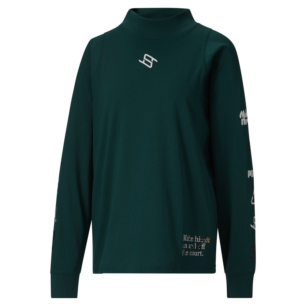 PUMA Stewie X Reintroduce Crew Neck Long Sleeve T-Shirt Womens Green Casual Tops