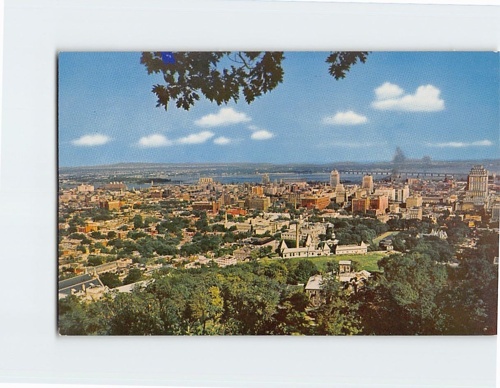 Postcard View taken from Mount Royal Lookout Montreal Canada
