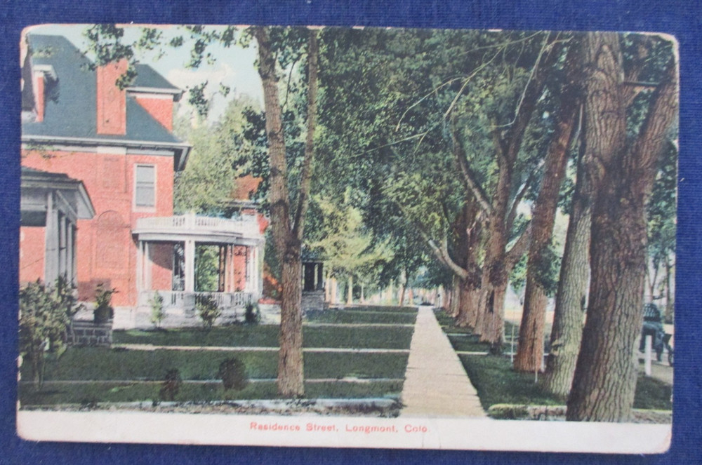 1909 Longmont Colorado Residence Street & Homes Postcard