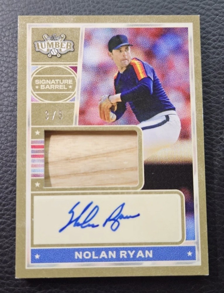 🔥 Nolan Ryan Leaf Lumber Signature Barrel Auto /5 Game-Used Bat HOF eBay certs
