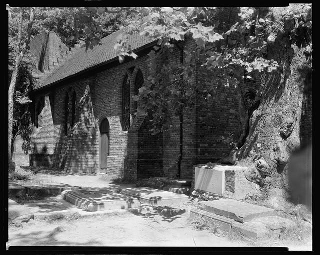 Photo:Jamestown Virginia 1930s Jamestown Church Brick Gothic Revival