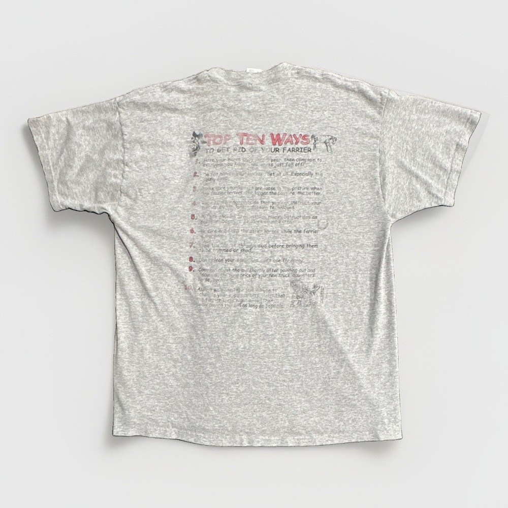 Fruit of the Loom Heavy Gray Horse Humor Graphic Tee Men’s 2XL Vintage Shirt