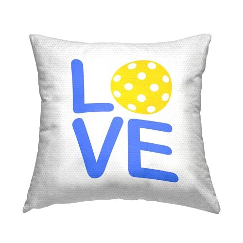 Love Phrase Pickup Pickleball Outdoor Blue 18x18 Printed Pillow