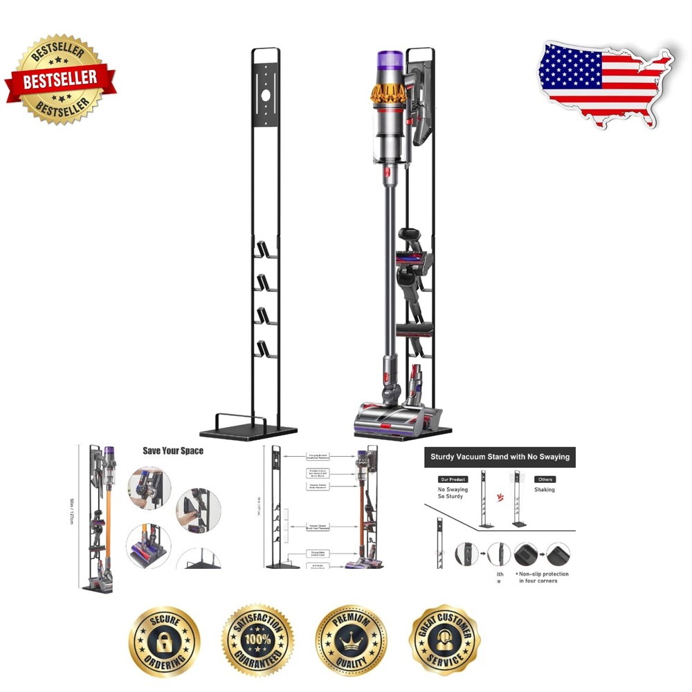 Sturdy No-Drill Metal Stand for Dyson V6 V7 V8 V10 V11 V15 Vacuums