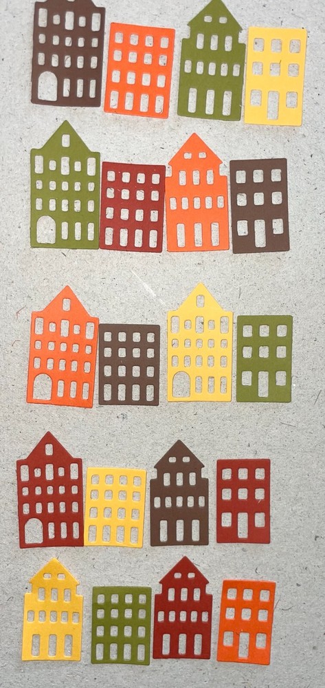 🏙️TOWN HOUSE BUILDINGS cardstock paper die cut embellishments