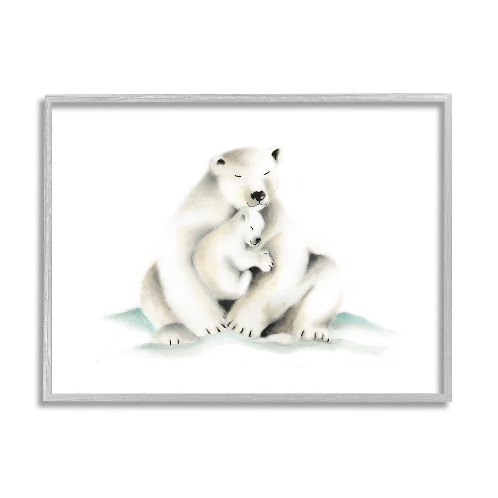 Cute Cartoon Baby Polar Bear Family Zoo Animal Painting, Design by Studio Q G...