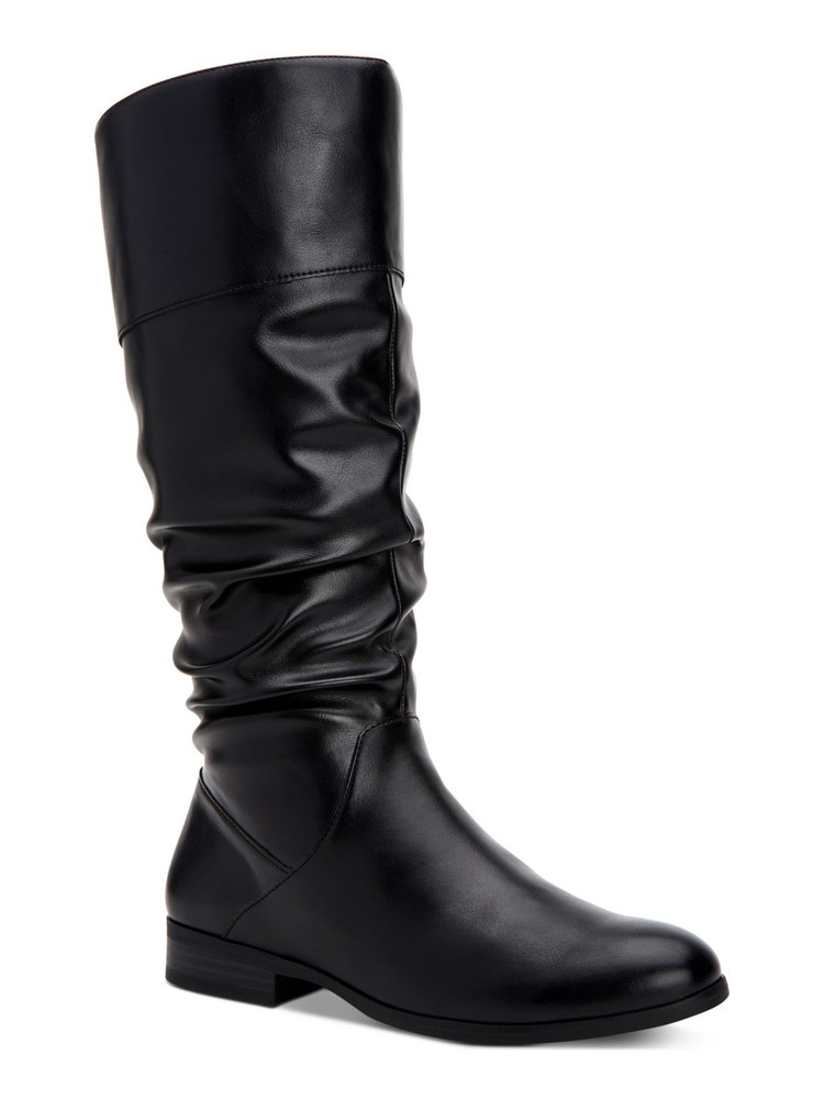 STYLE & COMPANY Womens Black Wide Calf Kelimae Block Heel Riding Boot 6.5 M WC