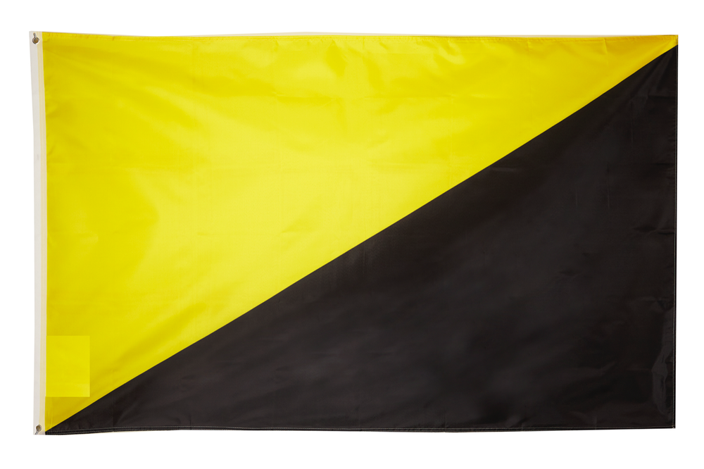 Ancap Flag 3x5 ANARCHY Banner Anarcho Capitalism Capitalist Black and Yellow