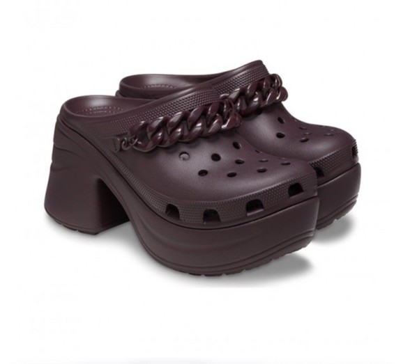 Crocs Siren Chain Clog - Dark Cherry Comfort Platform Heel - Unisex M12/W14