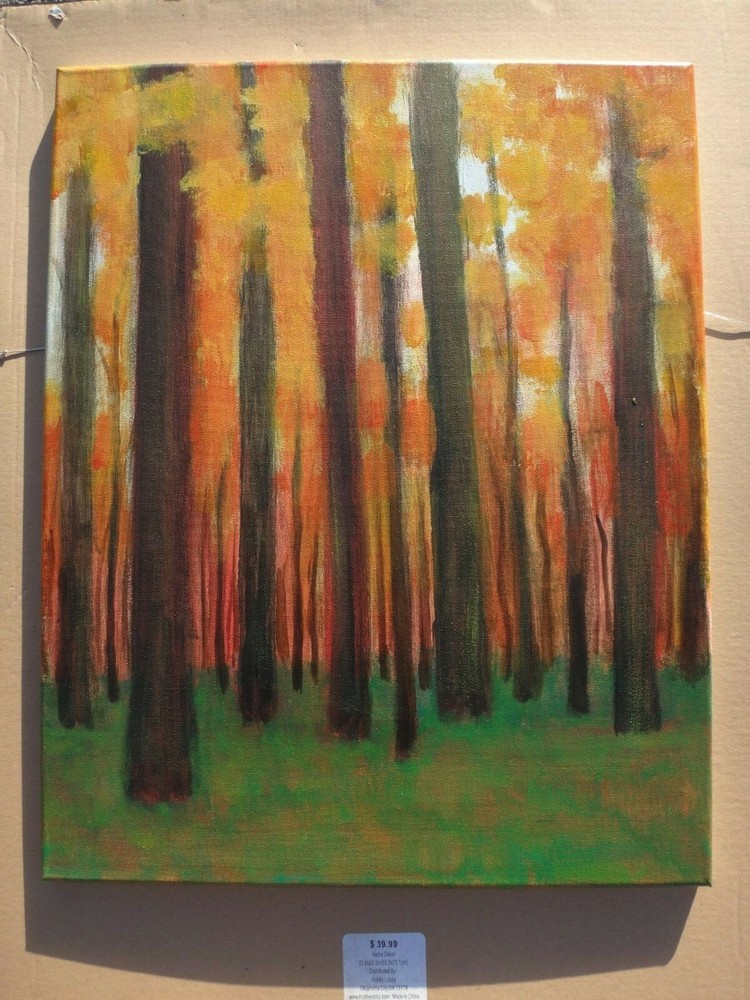 Original Autumn Forest Abstract Painting Modern Nature-Inspired Home Decor-image