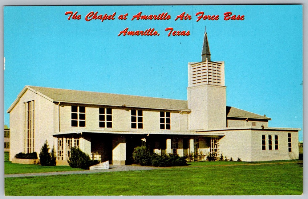 Vtg Postcard Air Force Chapel Amarillo, TX 1950s