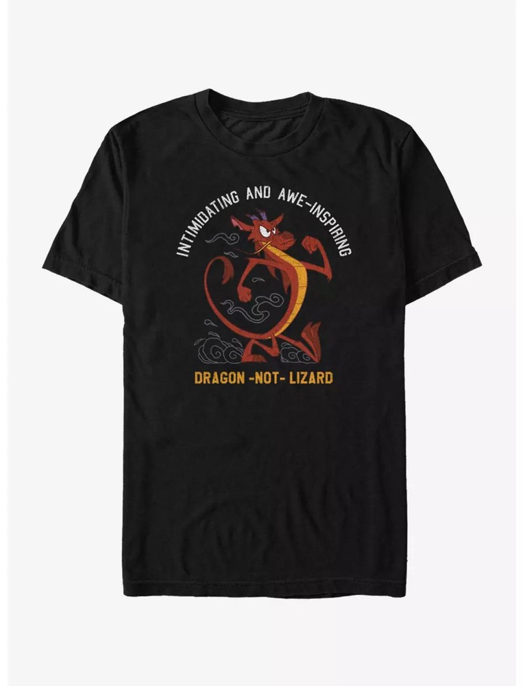 Disney Mulan Mushu Dragon Not Lizard Black T-Shirt