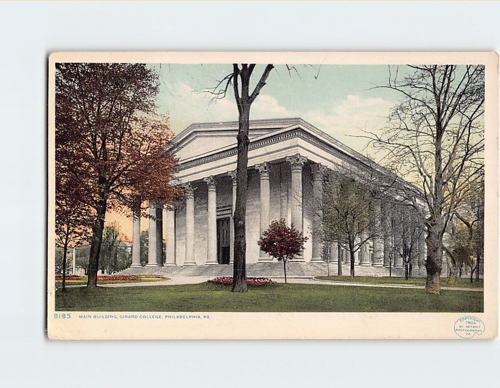 Postcard Main building Girard College Philadelphia Pennsylvania USA