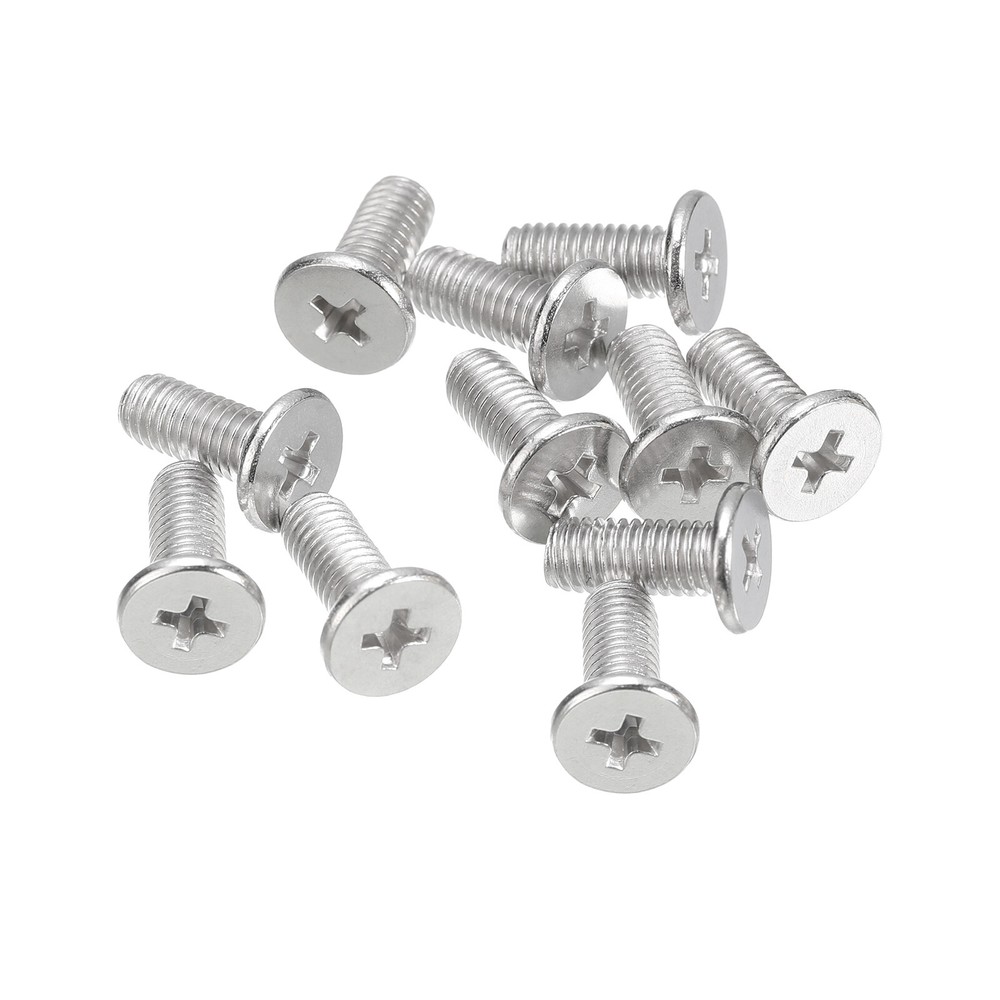 M5-0.8 x 12mm 12Pcs Metal Flat Round Head Screws Phillips Drive Machine Bolt